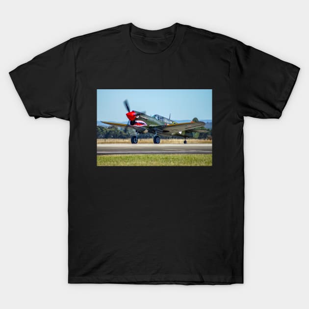 VH-ZOC Curtiss P-40N Warhawk T-Shirt by Upbeat Traveler